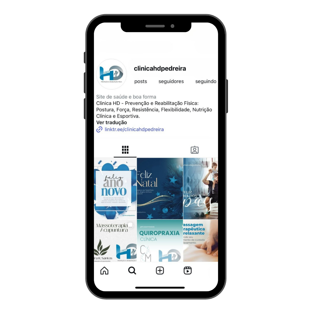Mockup demonstrativo de Instagram
